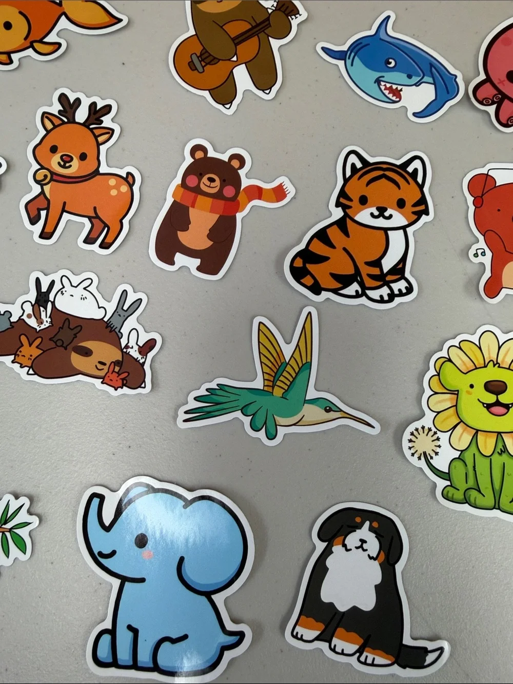 24 count Cute Animal Sticker Pack - Assorted Colorful Cartoon Characters all new